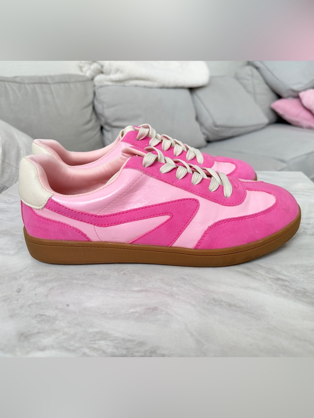 Dolce Vita Pink Two-Tone Low-Top Sneakers